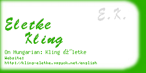 eletke kling business card